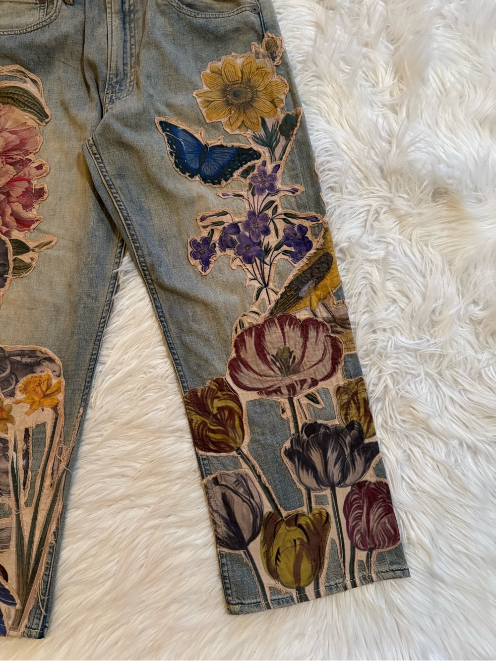 R13 Articulated Knee Cropped Denim Jeans 26 - Picture 3 of 11